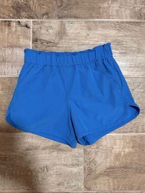 Colorful Planet Blue High Waisted Athletic Shorts Size Medium